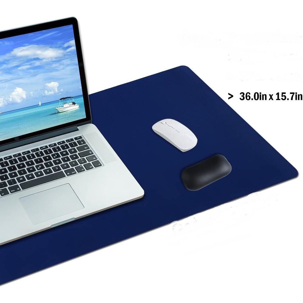 2pc Set Large Desk Mat Gaming Desktop Pad w/ Wrist Rest 36x15